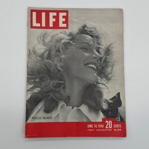 Vintage LIFE Magazine June 14 1948 Phyllis Calvert Cover Camel Cigarette Ad